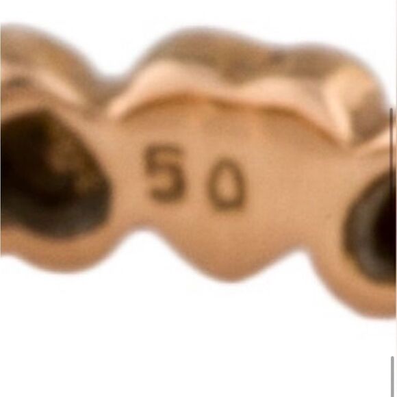 ETERNITY BAND RING HEARTS 18K GOLD & DIAMONDS ROSE GOLD STACK WEDDING LOVE 2.8mm - Picture 11 of 12